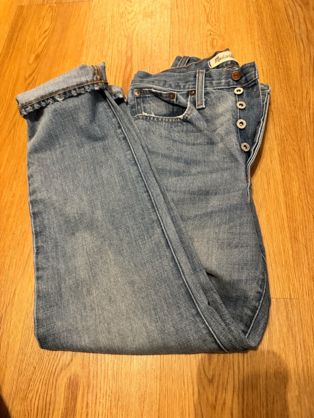 Madewell Light Blue Button-Fly dad Jeans